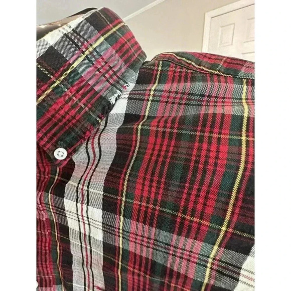 Men's Ralph Lauren Blue Label Size Large Red Plaid Button Down Long Sleeve Shirt - Picture 9 of 16